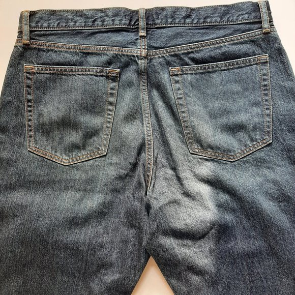 Uniqlo Men's Regular Fit Straight Blue Wash Jeans - Picture 7 of 8